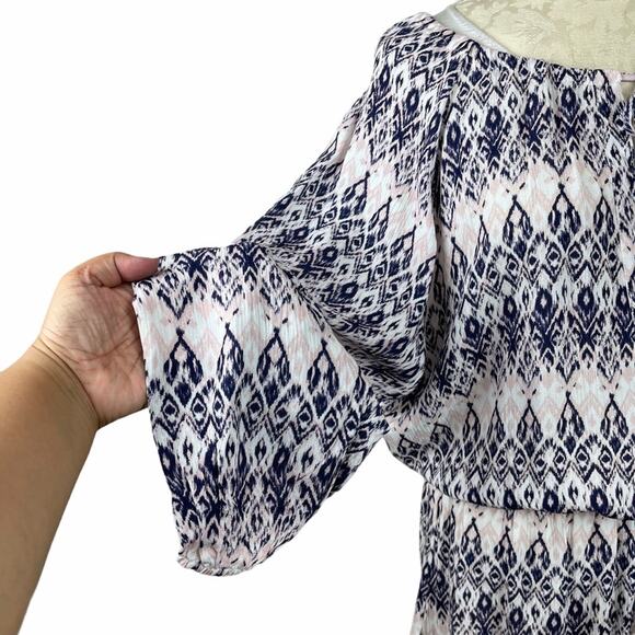 Eberjey Rumba Reed Short Romper Ikat Pink Blue M/L - Picture 4 of 11